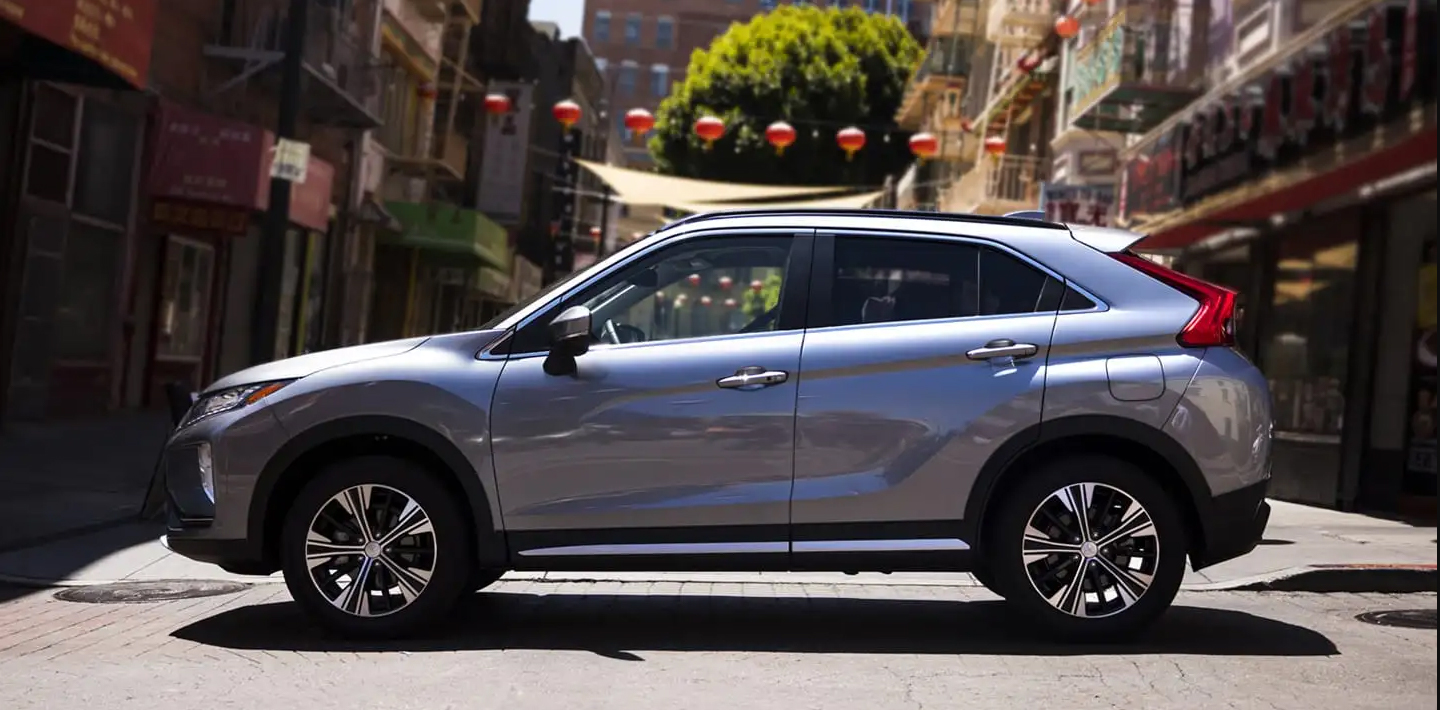 silver 2019 mitsubishi eclipse cross parked in the city