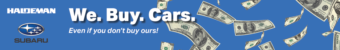 Haldeman Subaru. We. Buy. Cars. Even if you don't buy ours!