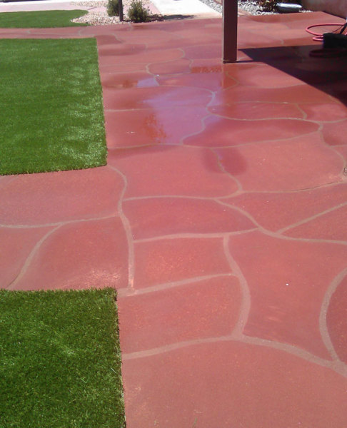 Astro turf and sandstone