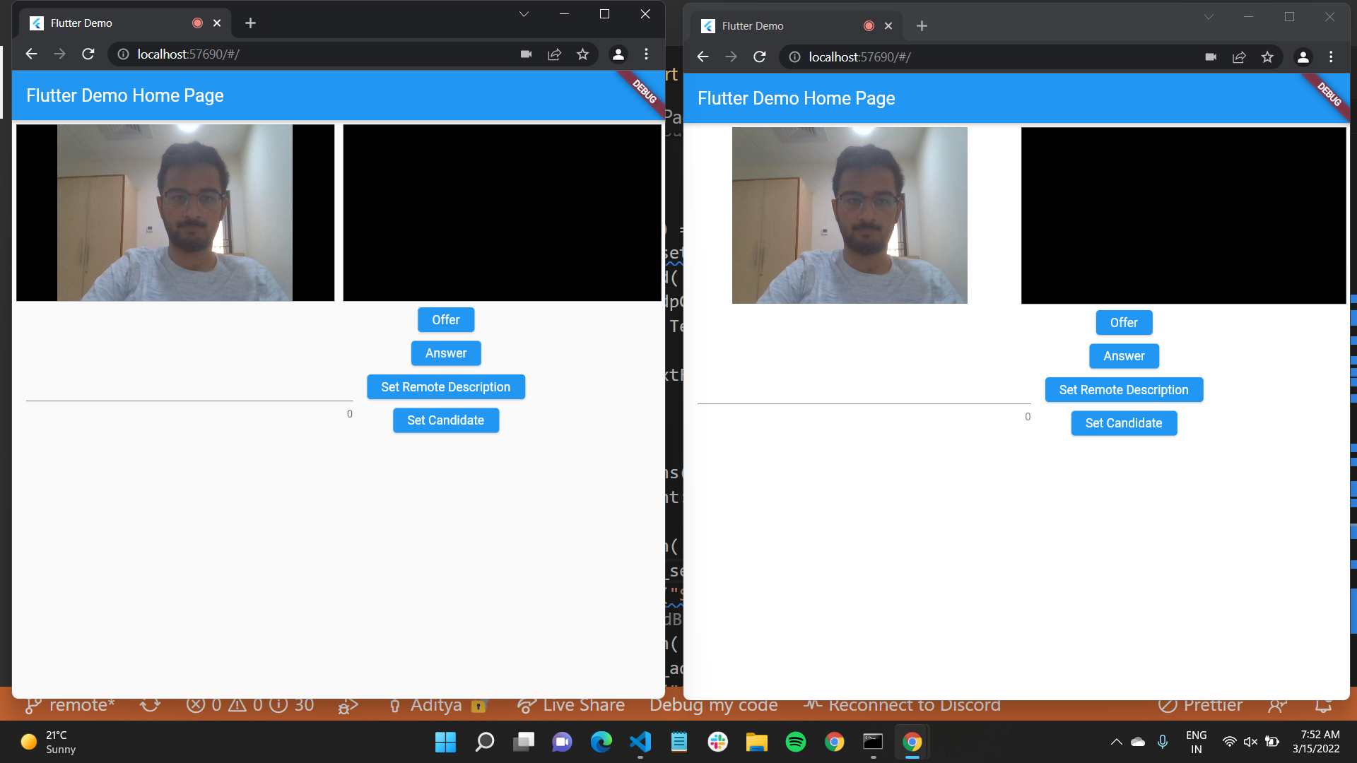 P2P Flutter WebRTC demo