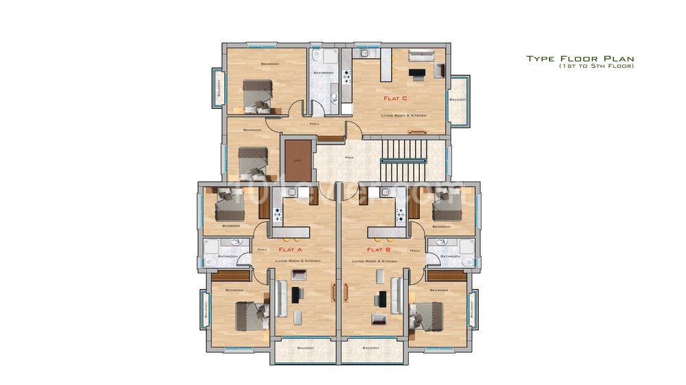 Girne Merkez'de Satılık Lüx 2+1 Daireler