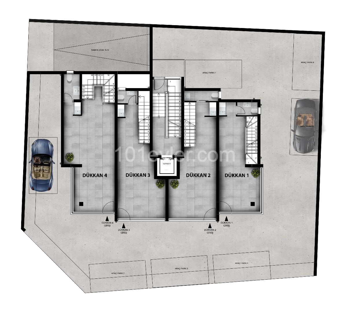 Girne merkezde 2+1, penthouse olan ev