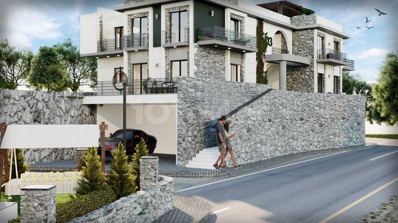 3+1 appartments with private garden or terrace in Çatalköy