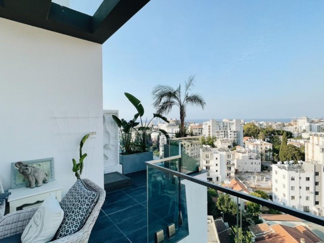 TURKISH TITLE ! 3+1 FULLY FURNISHED PENTHOUSE FLAT FOR SALE  WITH PRIVATE POOL IN KYRENIA CENTER