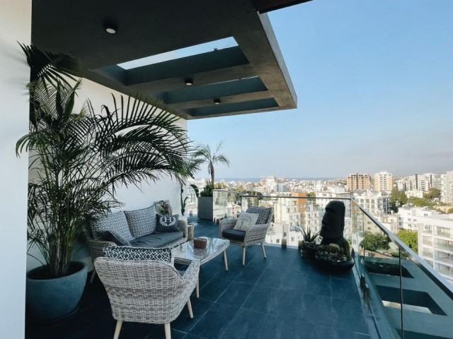 TURKISH TITLE ! 3+1 FULLY FURNISHED PENTHOUSE FLAT FOR SALE  WITH PRIVATE POOL IN KYRENIA CENTER