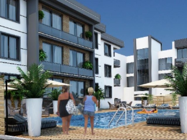 GİRNE ALSANCAK'TA ORTAK HAVUZLU SİTE İÇERİSİNDE 2+1 SATILIK DAİRE