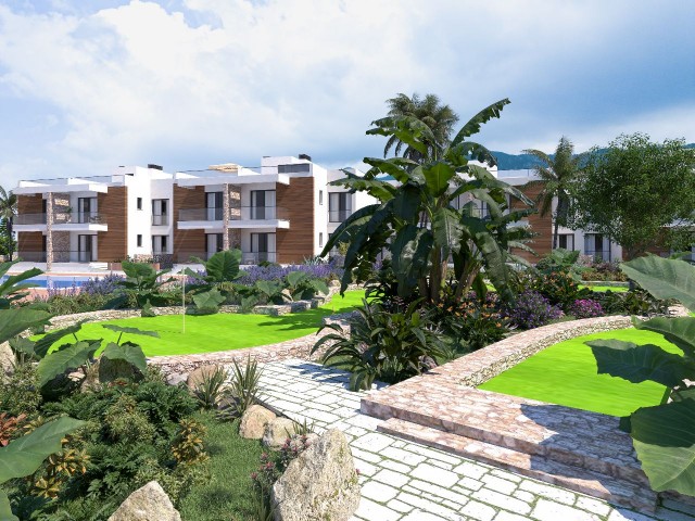 آپارتمان مجلل 2+1 با تراس باغ و استخر اختصاصی، تحویل اکتبر 2025 در کاراگاچ گیرنه