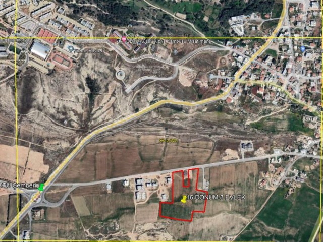 INVESTMENT LAND IN KALKANLI, EQUIVALENT KOÇANLI, 16 DECEMBER 3 HOUSES, OPEN TO ZONE, WITH FRONT OF THE ASPHALT ROAD, CLOSE TO METU, IN A VERY GOOD SITUATION, SUITABLE FOR CONSTRUCT