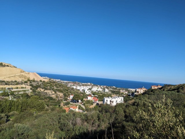 IN ALSANCAK, 1500 METERS FROM THE SEA, ON A HIGH SLOPE, WITH A UNIQUE SEA AND MOUNTAIN VIEW, WITH A VIEW THAT IS NEVER CLOSED, A LAND OF 2 DECLARES, SUITABLE FOR LUXURY VILLA CONSTRUCTION.