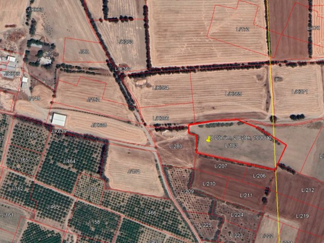 IN GÜZELYURT KALKANLI AREA, APPROXIMATELY 2 KM WEST OF METU CAMPUS, OPEN FOR DEVELOPMENT, WITH CHAPTER-96 DEVELOPMENT PERMISSION, 20 DOCRES OF LAND AT 15000 STG PER DONE.