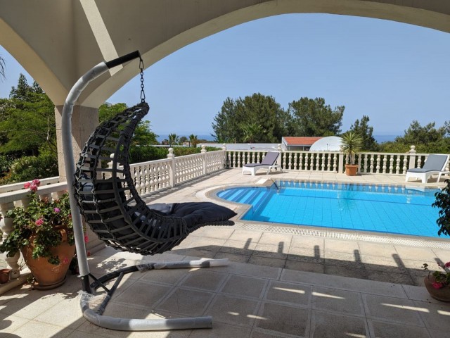 IN GIRNE BEYLERBEYİ (BELLAPAİS), IN A GREAT LOCATION WITH A VERY HIGH PREFERENCE RATE, BUILT ON A LARGE PLOT OF 1445 SQUARE METERS WITH EQUIVALENT KOÇANLI, WITH 5X10 SWIMMING POOL, CENTRAL HEATING SYSTEM INCLUDING HOBBERS FINISHED, AIR CONDITIONED, FULLY NEWLY FURNISHED, WITH AN ACTIVE WATER WELL IN