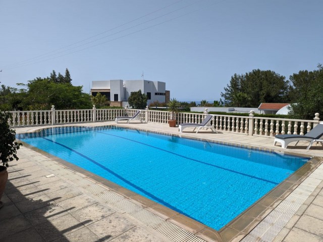 IN GIRNE BEYLERBEYİ (BELLAPAİS), IN A GREAT LOCATION WITH A VERY HIGH PREFERENCE RATE, BUILT ON A LARGE PLOT OF 1445 SQUARE METERS WITH EQUIVALENT KOÇANLI, WITH 5X10 SWIMMING POOL, CENTRAL HEATING SYSTEM INCLUDING HOBBERS FINISHED, AIR CONDITIONED, FULLY NEWLY FURNISHED, WITH AN ACTIVE WATER WELL IN