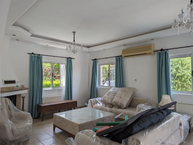 IN GIRNE BEYLERBEYİ (BELLAPAİS), IN A GREAT LOCATION WITH A VERY HIGH PREFERENCE RATE, BUILT ON A LARGE PLOT OF 1445 SQUARE METERS WITH EQUIVALENT KOÇANLI, WITH 5X10 SWIMMING POOL, CENTRAL HEATING SYSTEM INCLUDING HOBBERS FINISHED, AIR CONDITIONED, FULLY NEWLY FURNISHED, WITH AN ACTIVE WATER WELL IN