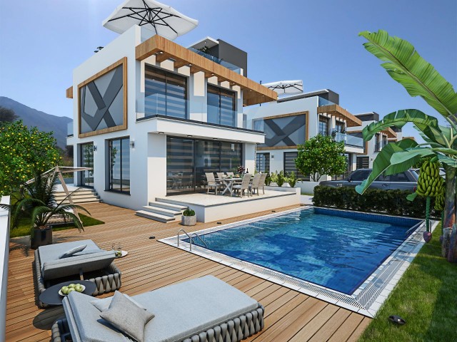 Zero Villas For Sale With Optional Pool With Mountain And Sea Views in Çatalköy ** 