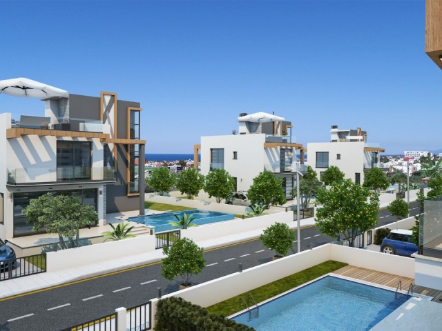 Çatalköy'de Dağ Ve Deniz Manzaralı Opsiyonel Havuzlu Satılık Sıfır Villalar