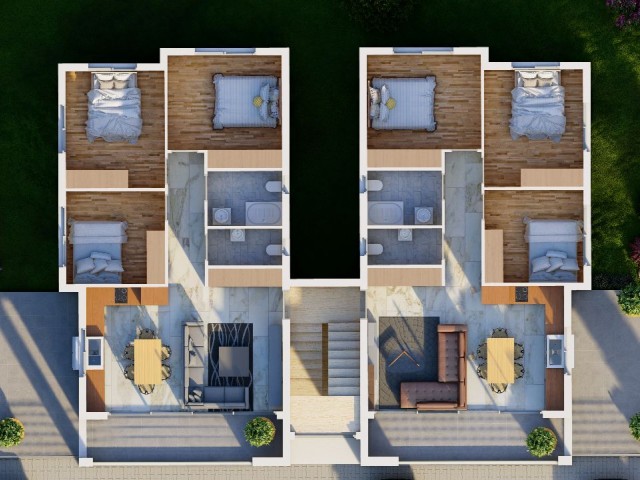 3+1 2 Floor Flats for Sale in Dumlupınar