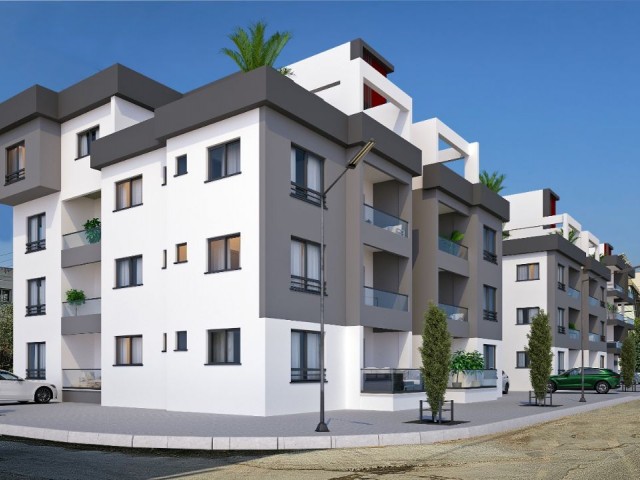 2+1 Wohnung mit 3+1 Penthouse- und En-Suite-Optionen in Nikosia Küçükkaymaklı, geliefert im November 2024. Opportunity Flats