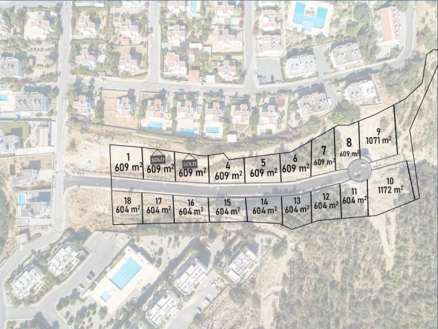 Girne Çatalköy’de 610 m2 - 1200 m2 Satılık Parsellenmiş Arsalar| Panaromik Manzara