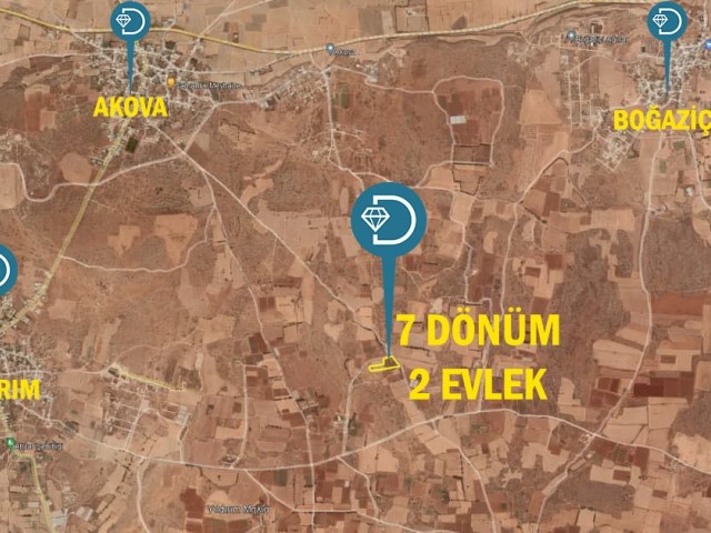 7 Decares of 2 Evlek Fields for Sale in Yıldırım Village ** 