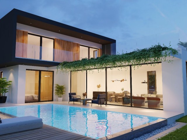 Виллы класса люкс 3+1 с собственным бассейном, большим садом на Кипре в Саламисе ** 