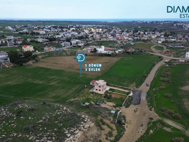 1 FERTIGES GRUNDSTÜCK VON 3 EVLEK-GRUNDSTÜCKEN ZUM VERKAUF IN DER REGION MAGUSA-TUZLA, OFFEN ZUM BAU