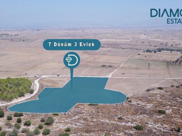 7 Decares of 3 Evlek Land for Sale in Geçitkale Region