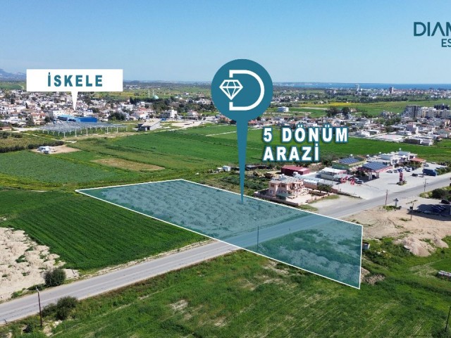 5 DECLARES OF LAND FOR SALE ON İSKELE-NICOSIA MAIN ROAD, CLOSE TO THE CENTER