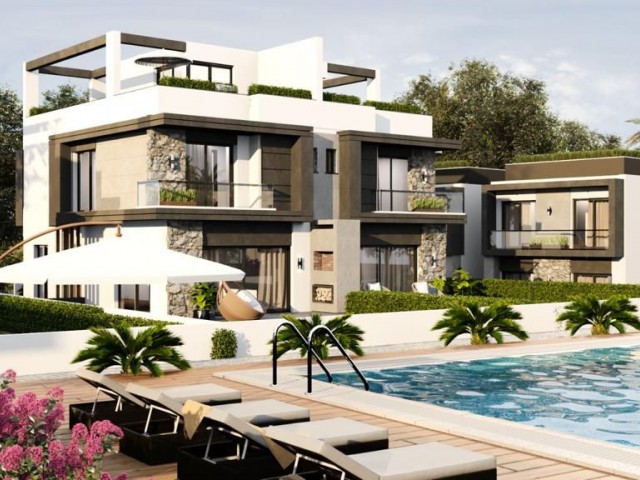 3+1 Wohnungen zum Verkauf mit Meerblick, Gemeinschaftspool und Dachterrasse in Lapta, der ruhigsten Gegend von Kyrenia