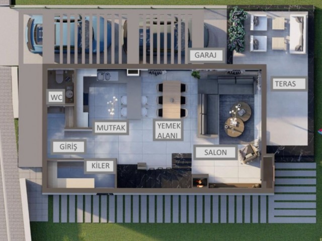 Виллы 3+1 с современным дизайном и просторными комнатами на проливе Гёньели в Никосии