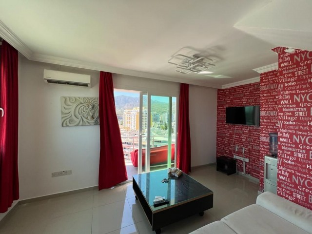 Duplex penthouse 3 bedroom 2 bathroom Turkish title apartment for sale on the 10th floor of a 10 storey building near Pia Bella Hotel in the center of Kyrenia. Reasonable swaps are also considered. 05338445618