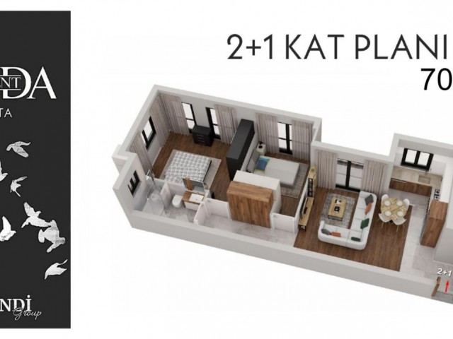 ZERO 2+1 3+1 FLATS IN KYRENIA LAPTA