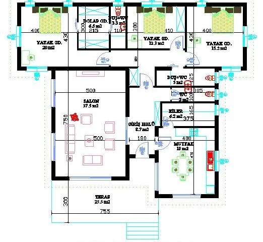 180 متر2 3 + 1 تک طبقه خانه جدا در یک طرح کامل در کانلیکوی, نیکوزیا 145.000 استگ ** 