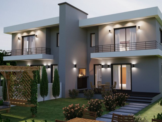 Modern and Luxurious Twin Villas with a Large Garden in Hamitkoy at Prices Starting from STG 159,000 ** 
