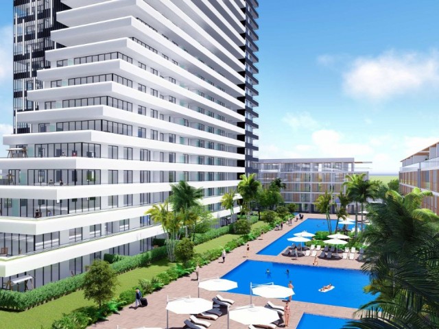 İskele LongBeach'de Grand Sapphire Projesinde 7 Yıldızlı bir yaşam sizi bekliyor , 1+1 Satılık Daire