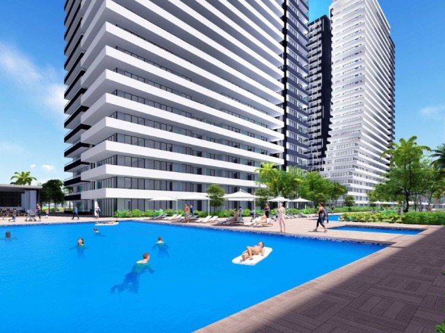 İskele LongBeach'de Grand Sapphire Projesinde 7 Yıldızlı bir yaşam sizi bekliyor , 1+1 Satılık Daire