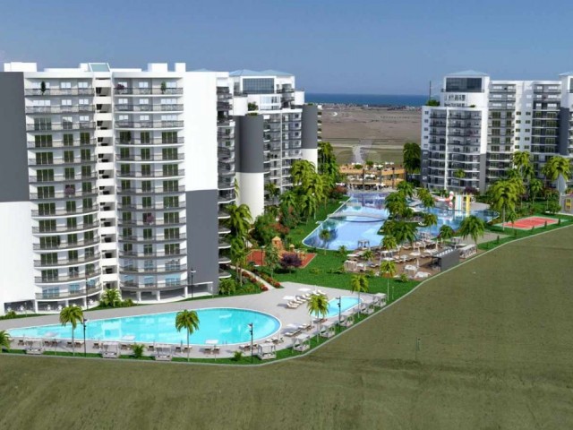 İSKELE LONGBEACH DE ÖDÜLLÜ BİR PROJE DE SATILIK DAİRELER 98,500stg'den BAŞLAYAN FİYATLARLA 