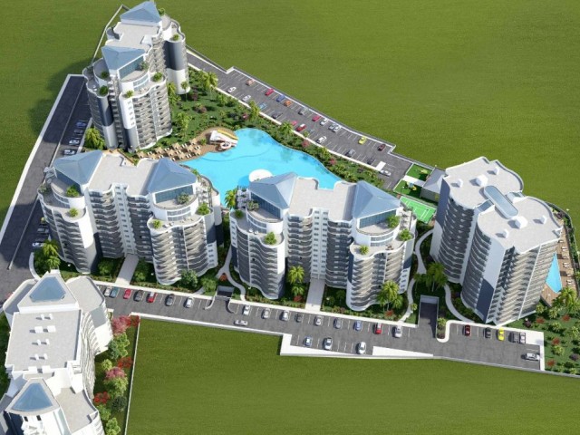 İSKELE LONGBEACH DE ÖDÜLLÜ BİR PROJE DE SATILIK DAİRELER 98,500stg'den BAŞLAYAN FİYATLARLA 