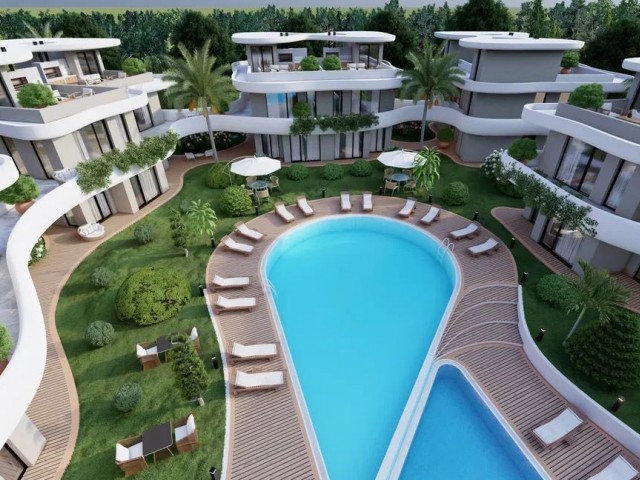 MIT SEINER BESONDEREN ARCHITEKTUR, 3+1 DOPPEL- UND 4+1 FREISTEHENDE VILLA-OPTIONEN IN KYRENIA LAPTA MIT PREISEN AB 220.000 STG