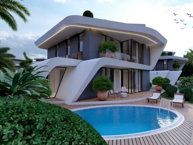 WITH ITS SPECIAL ARCHITECTURE, 3+1 TWIN AND 4+1 DETACHED VILLA OPTIONS IN KYRENIA LAPTA WITH PRICES STARTING FROM 185.000 STG