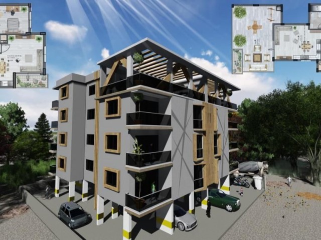 In Küçük Kaymaklı Zentrale Lage 2+1 110 m² Innenbereich + 60 m² Terrasse mit Aufzug Türkisch hergestelltes Penthouse zum Verkauf 88.000 Stg