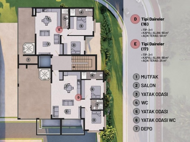 Lefkoşa Kumsal'da Yeni Yaşam Şekliniz Başlıyor...2+1 90 m2   ,  jakuzili Penthouse  175,000stg den başlayan fiyatlarla.