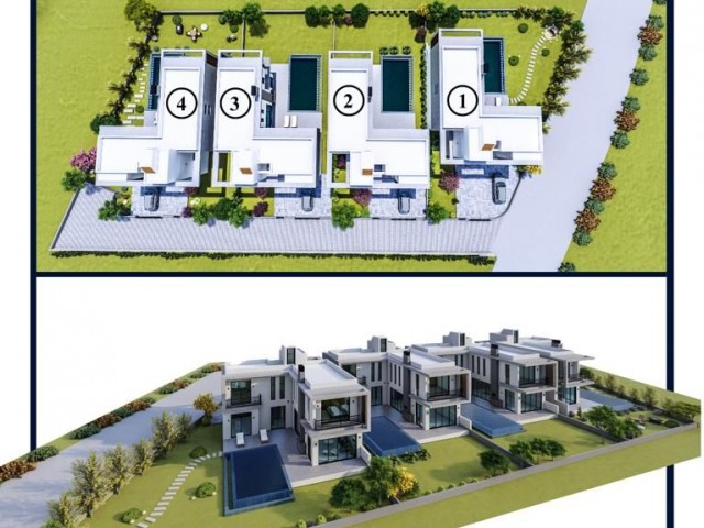 Villas for sale in Tatlısu, 190 m² 3+1 with pool, large garden, starting from 280,000Stg!Determine your optional payment method until down payment and cob delivery. . !