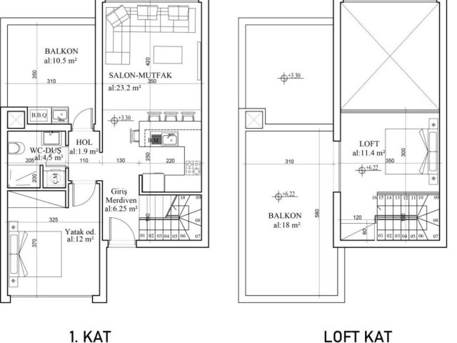 Studio, Studio Loft, 1+1,2+1,1+1 Loft Apartments erwarten Sie in unserem Projekt, das nur wenige Gehminuten vom Meer entfernt liegt, mit Preisen ab 259.000 stg