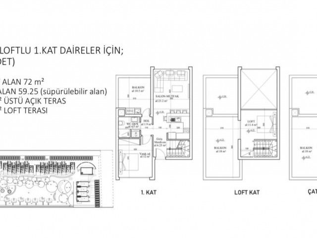 Studio, Studio Loft, 1+1,2+1,1+1 Loft Apartments are waiting for you in our project, which is within walking distance of the sea, with prices starting from 259,000stg