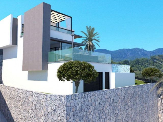 Esentepe Private Hill 3+1 luxury villas with pool and sea view for sale starting from 449. 000stg. 