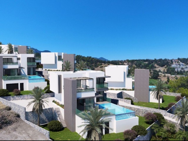 Esentepe Private Hill 3+1 luxury villas with pool and sea view for sale starting from 449. 000stg. 