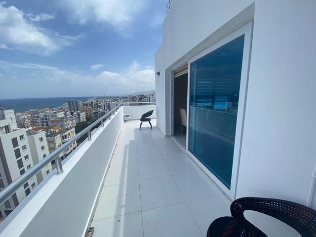 3+1 m2 120 m2+70 m2 penthouse for sale in Kyrenia Kashgar area with uninterrupted sea and mountain views 