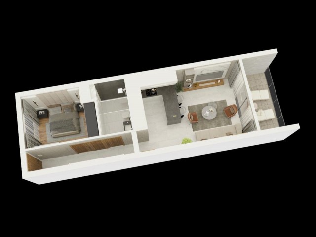 پروژه زندگی جدید در Esentepe با موقعیت ساحلی و معماری مدرن خیره کننده. آپارتمان 2+1 طبقه همکف برای فروش.