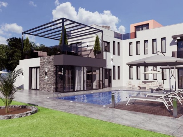 Luxury Villa with Pool, Mountain and Sea Views for Sale in Girne, Karsiyaka