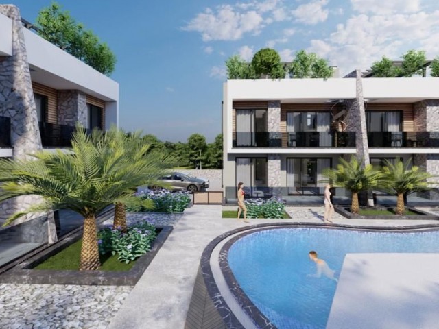 2+1 Apartments with Shared Pool and Magnificent Views for Sale on a Dead End Street in Lapta, Kyrenia